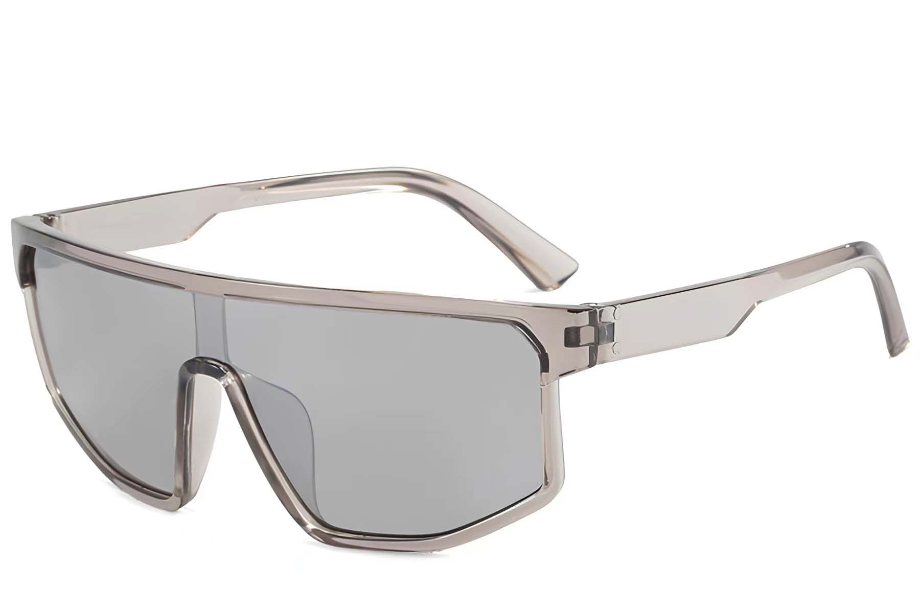 Rectangular Grey Plastic Sunglasses #BS1725-0101
