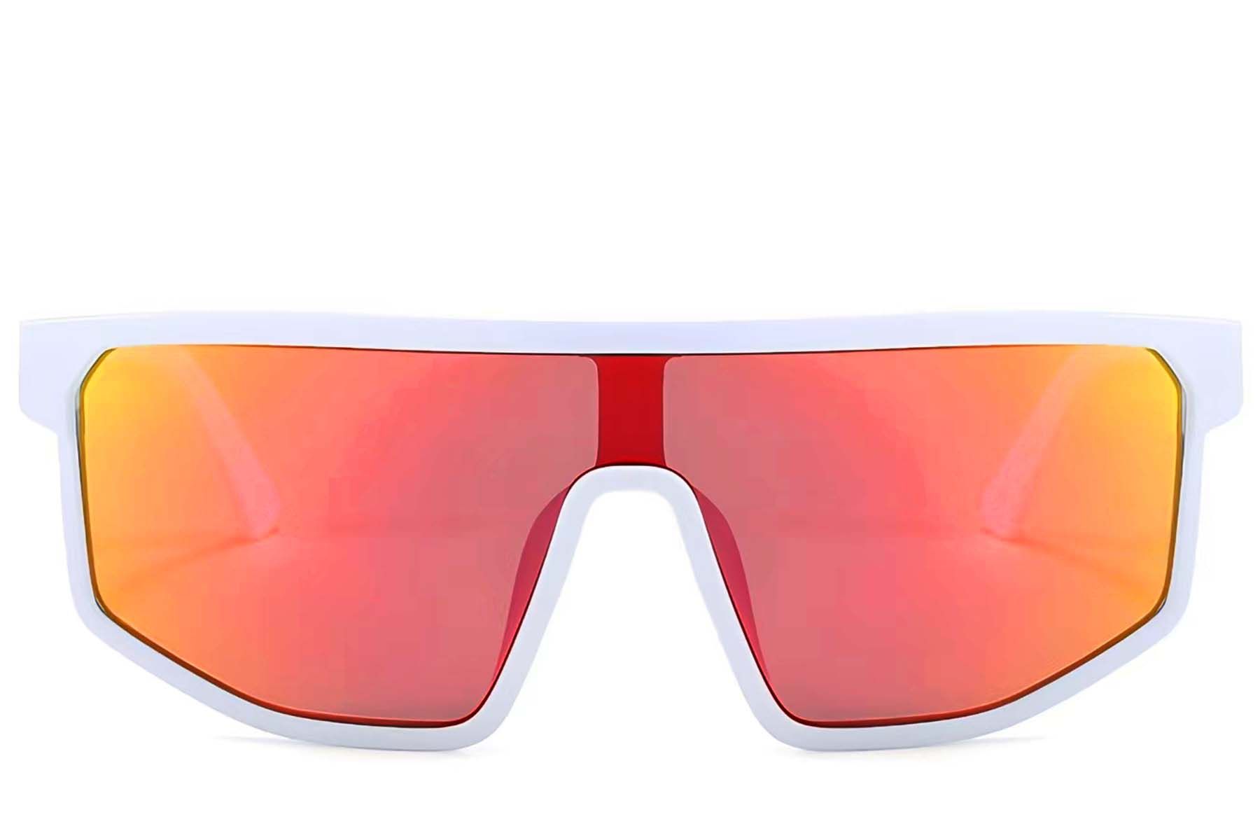 Rectangular White Plastic Sunglasses #BS1725-0102