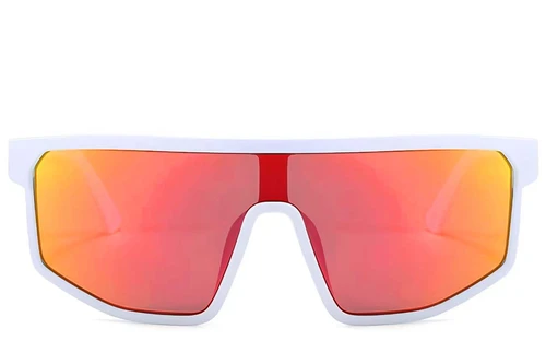 Rectangular White Plastic Sunglasses #BS1725-0102