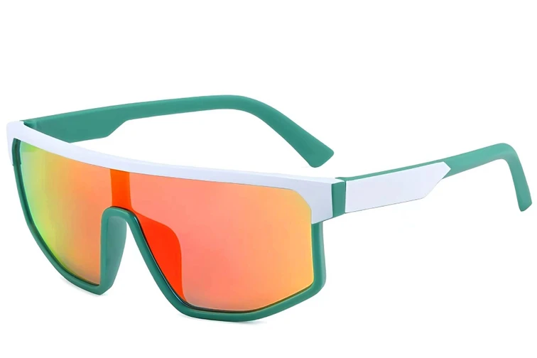 Lunettes de soleil rectangulaires en plastique blanc #BS1725-0103
