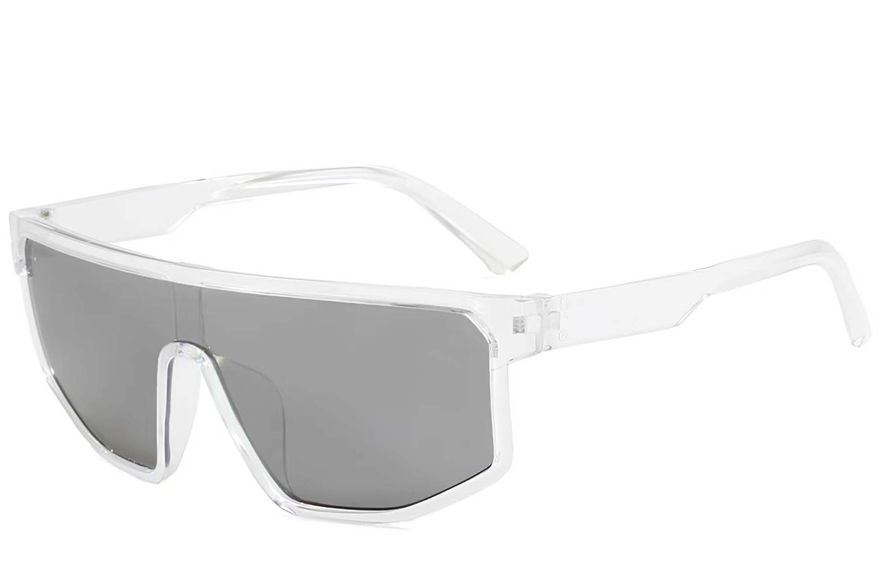 Rectangular Transparent Plastic Sunglasses #BS1725-0104