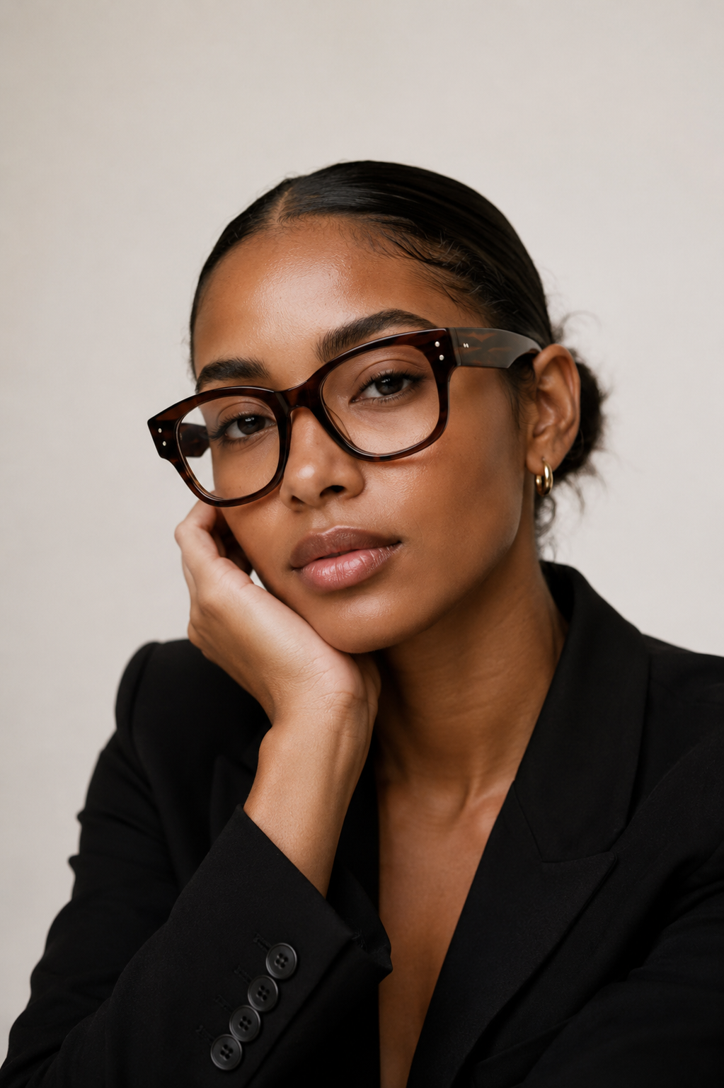 Lunettes ovales en acétate brun #BS0522-0193