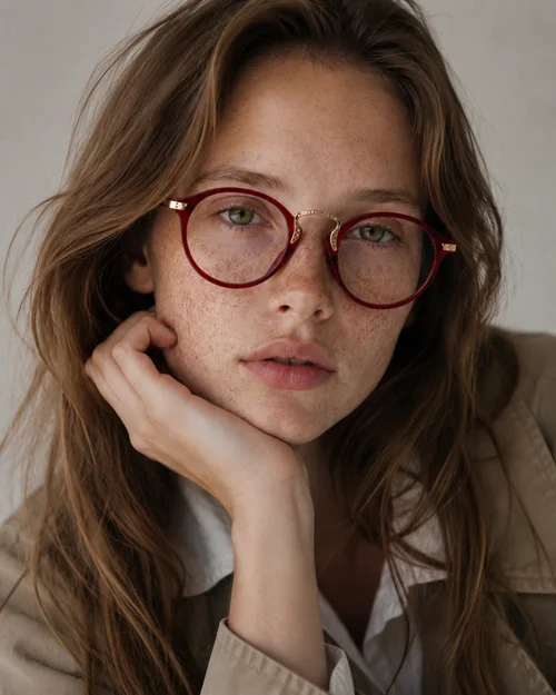 Lunettes ovales rouges TR90 #BS1620-0013