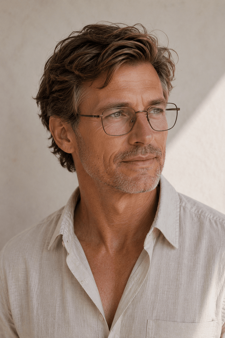 Rectangular Copper Titanium Glasses #BS1913-0165