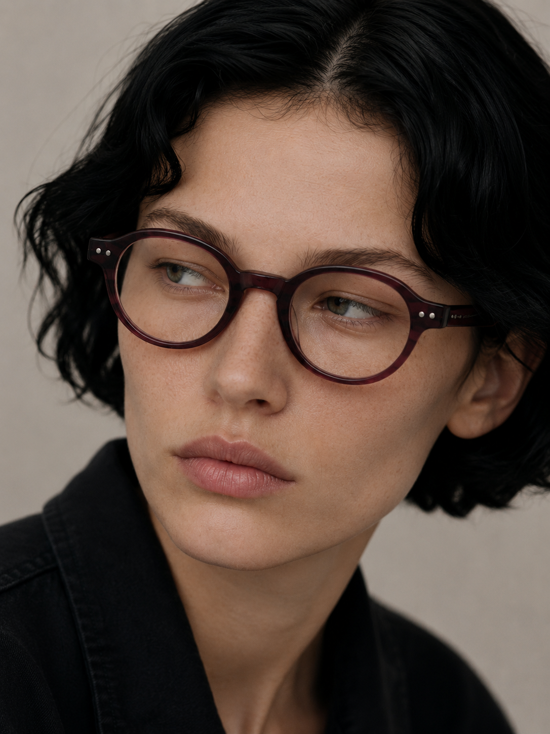 Lunettes ovales en acétate violet #BS0420-0111