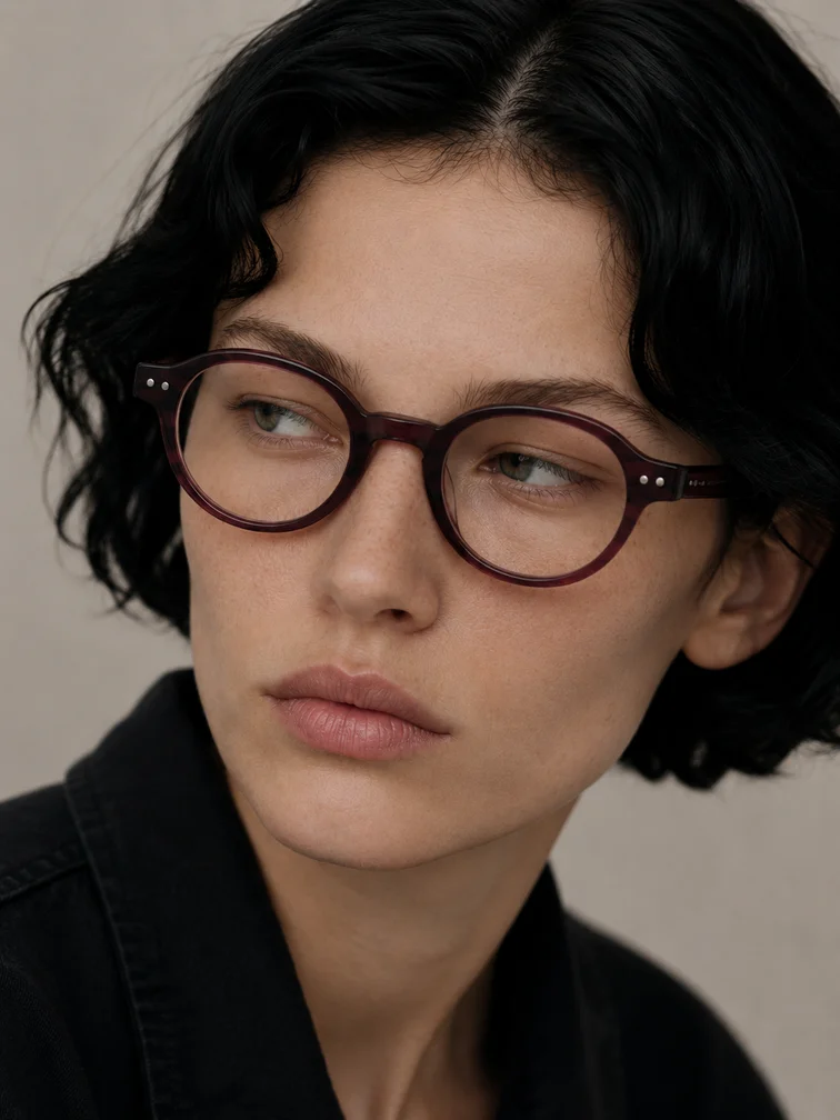 Lunettes ovales en acétate violet #BS0420-0111