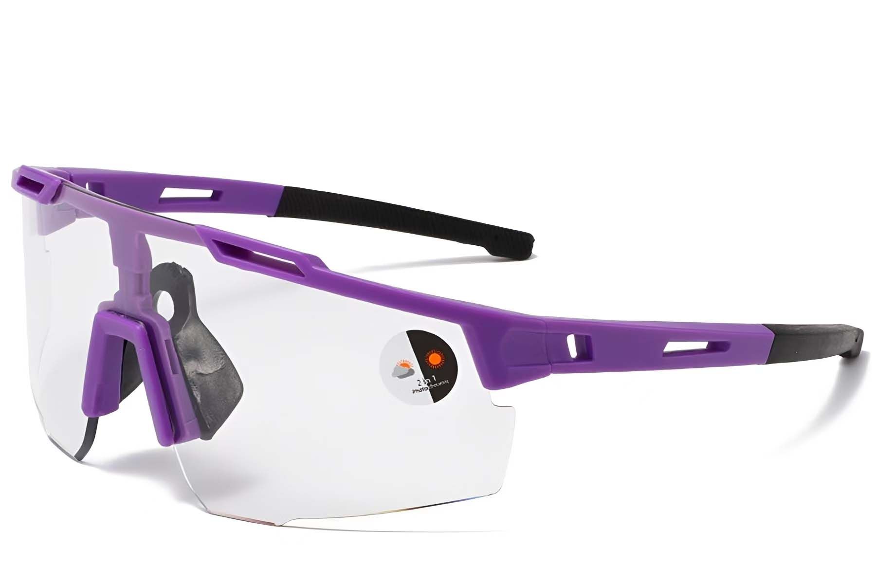 Lunettes photochromiques rectangulaires en plastique violet #BS1725-0065