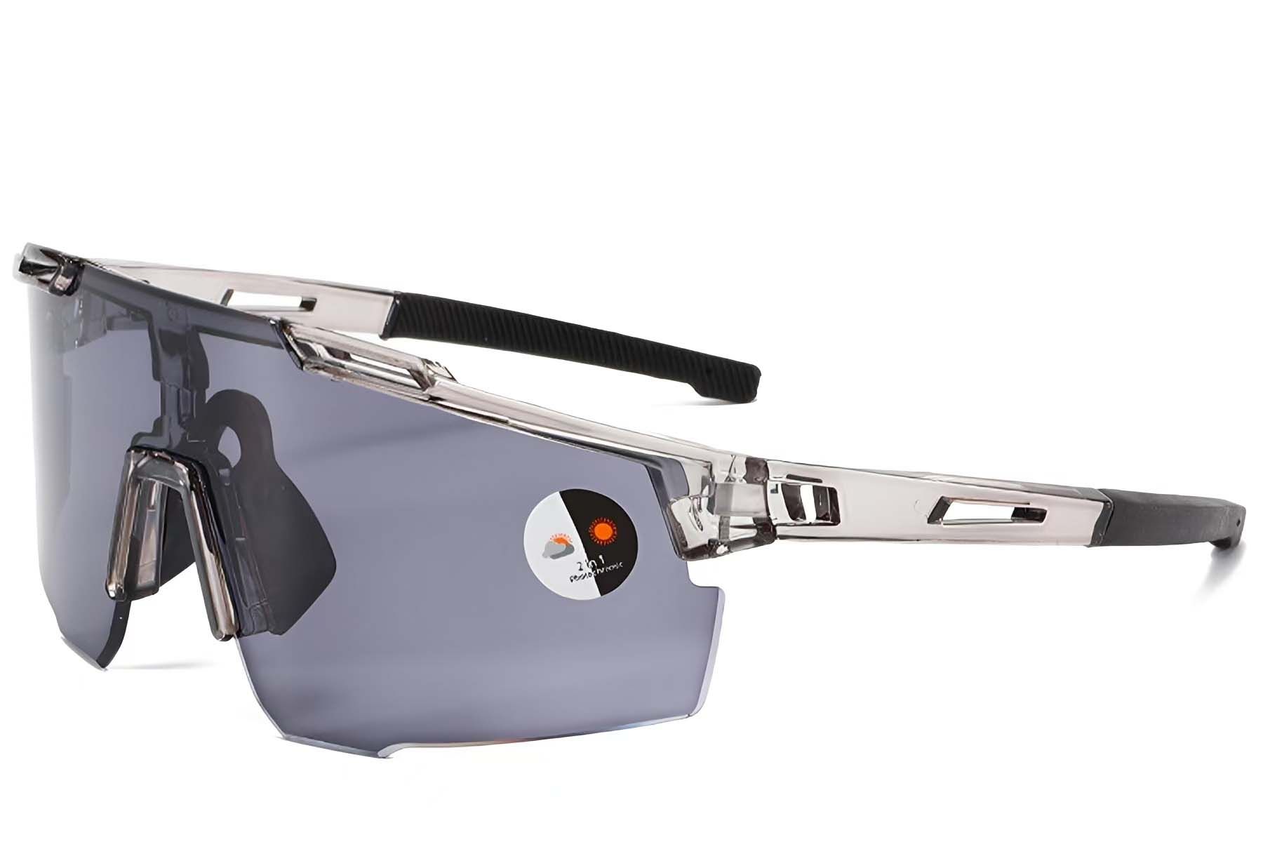Rectangular Grey Plastic Photochromic Glasses #BS1725-0061