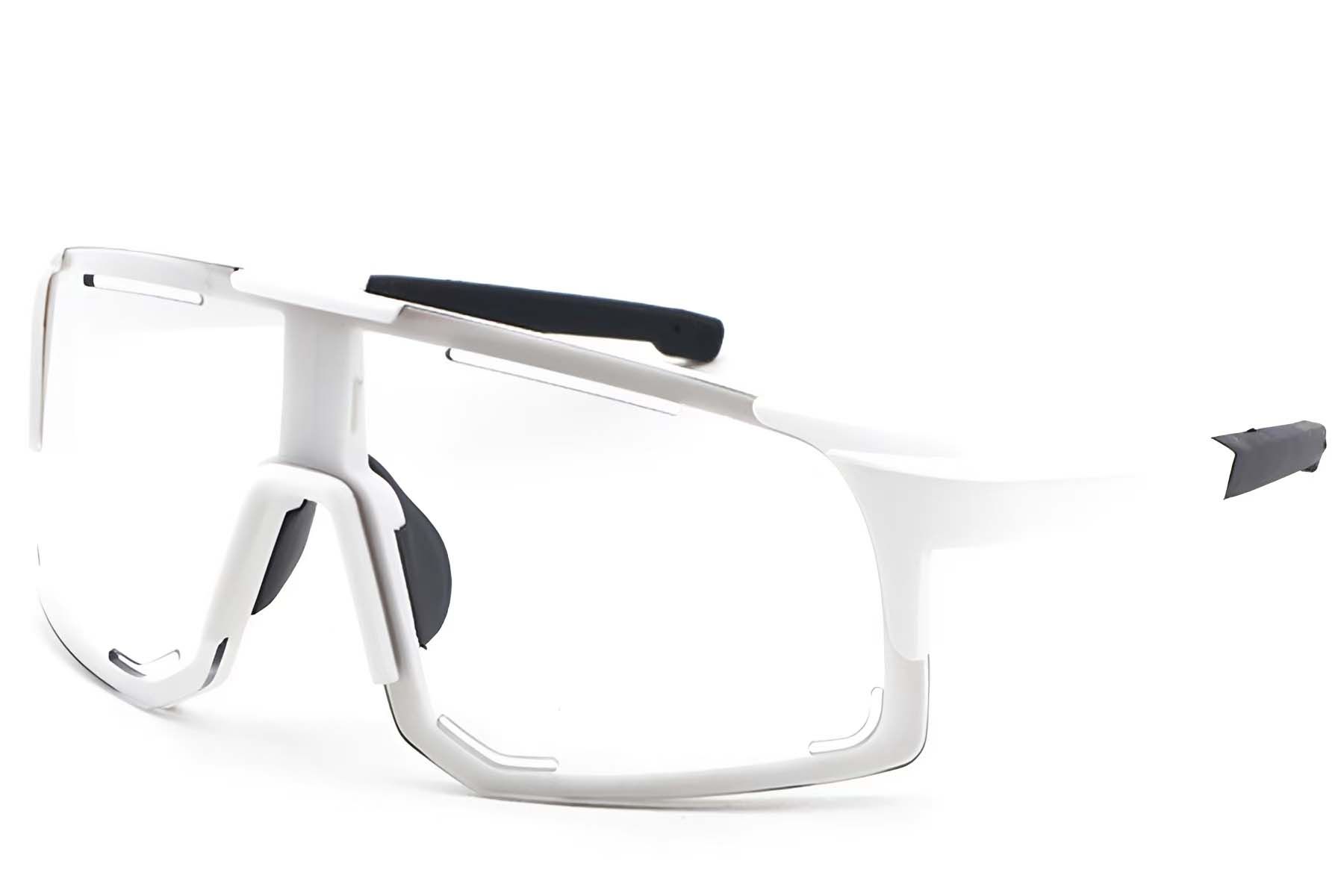 Geometric White Plastic Photochromic Glasses #BS1725-0066