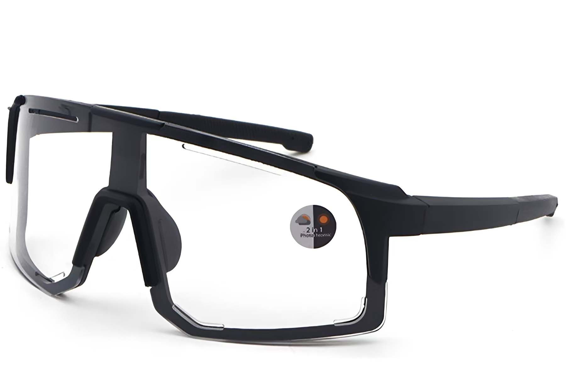 Geometric Black Plastic Photochromic Glasses #BS1725-0068