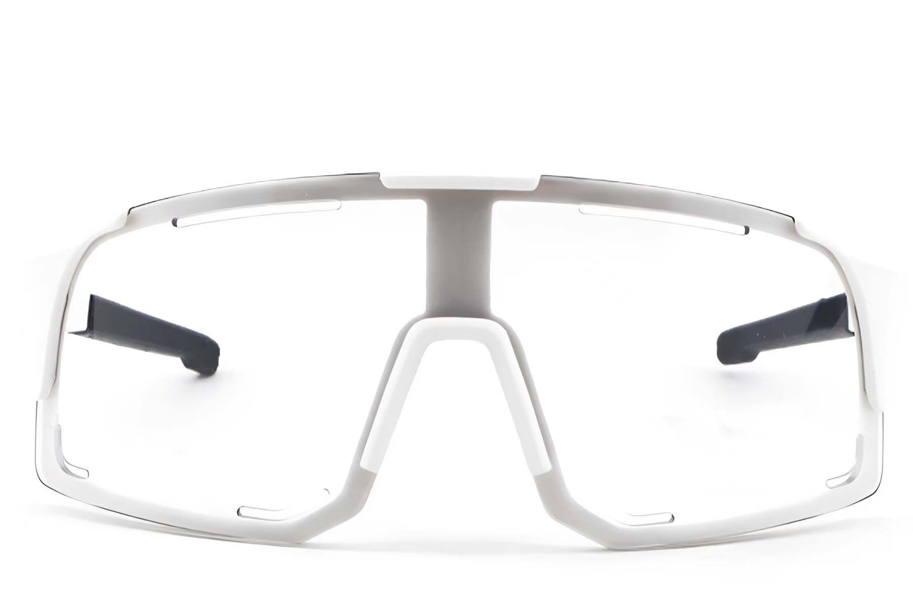 Geometric White Plastic Photochromic Glasses #BS1725-0066