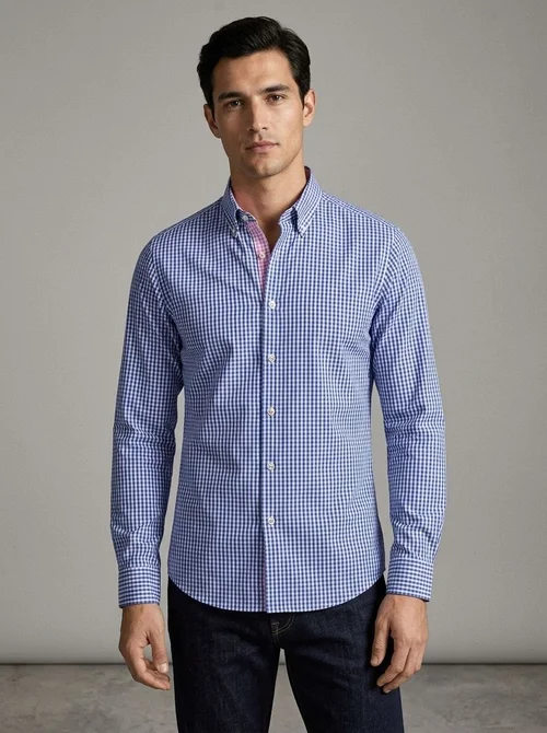 Chemise homme unie à col montant - Respirante et infroissable