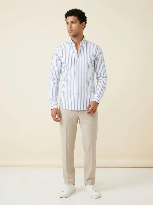 Chemise homme à col montant - Douceur lin respirant