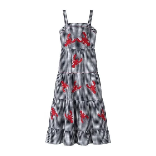 Cotton Embroidered Sundress - Classic European Style KUN-00004