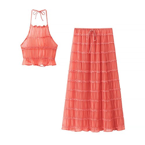 Sexy tweedelig setje voor dames met open rug en haltertop KUN-00007