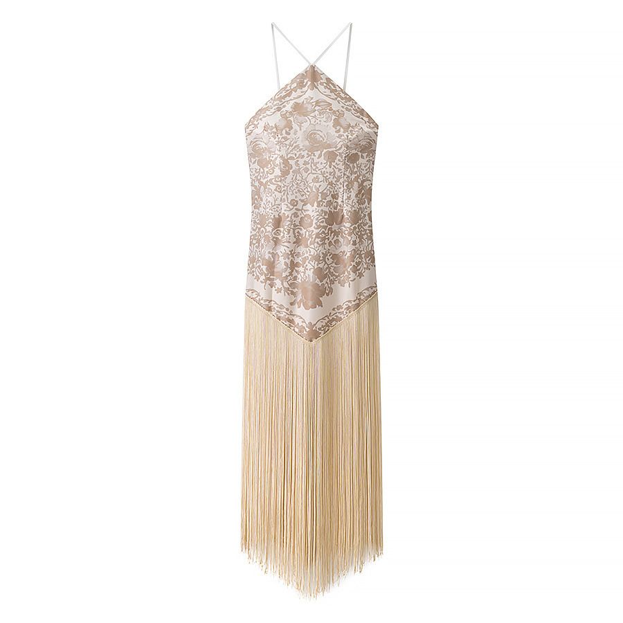 Women's Sequin Tassel Halter Dress - Fashionable Party Clubwear KUN-00153