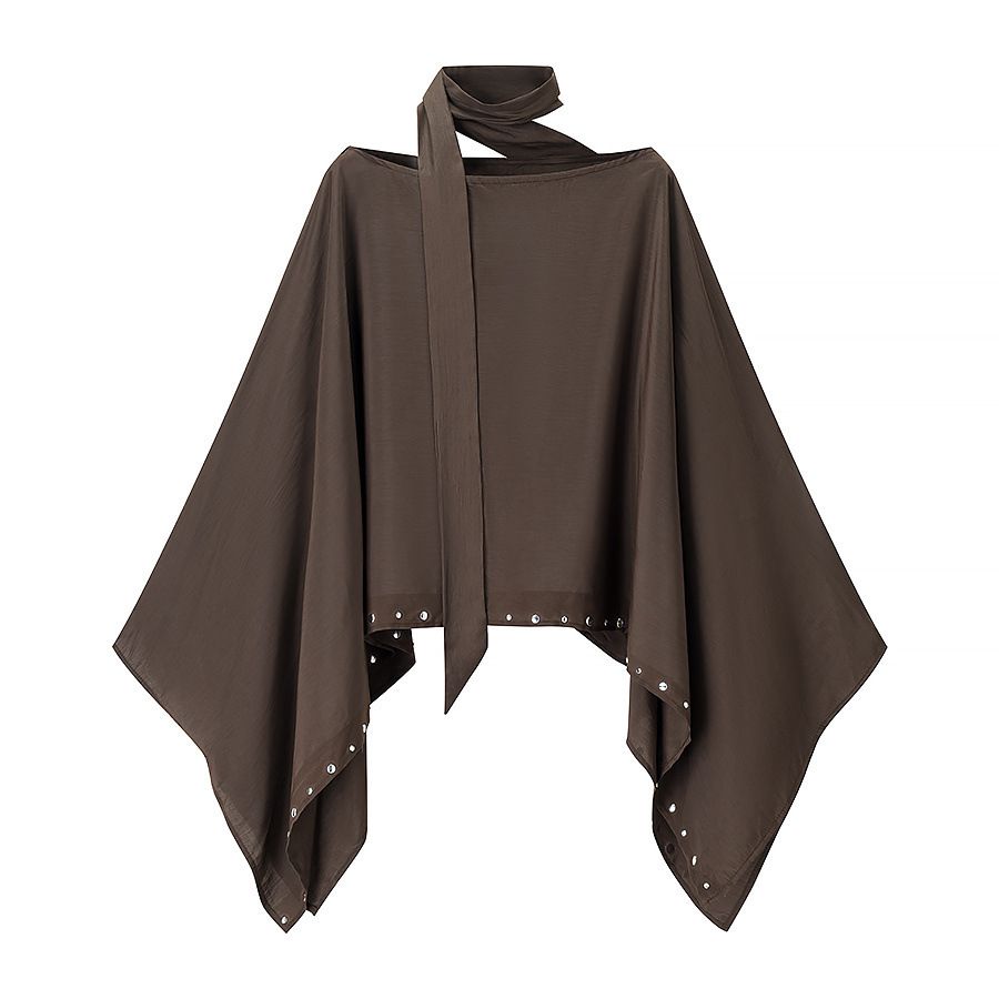Women's Rivet Poncho Cape Top - Trendy European Style KUN-00137