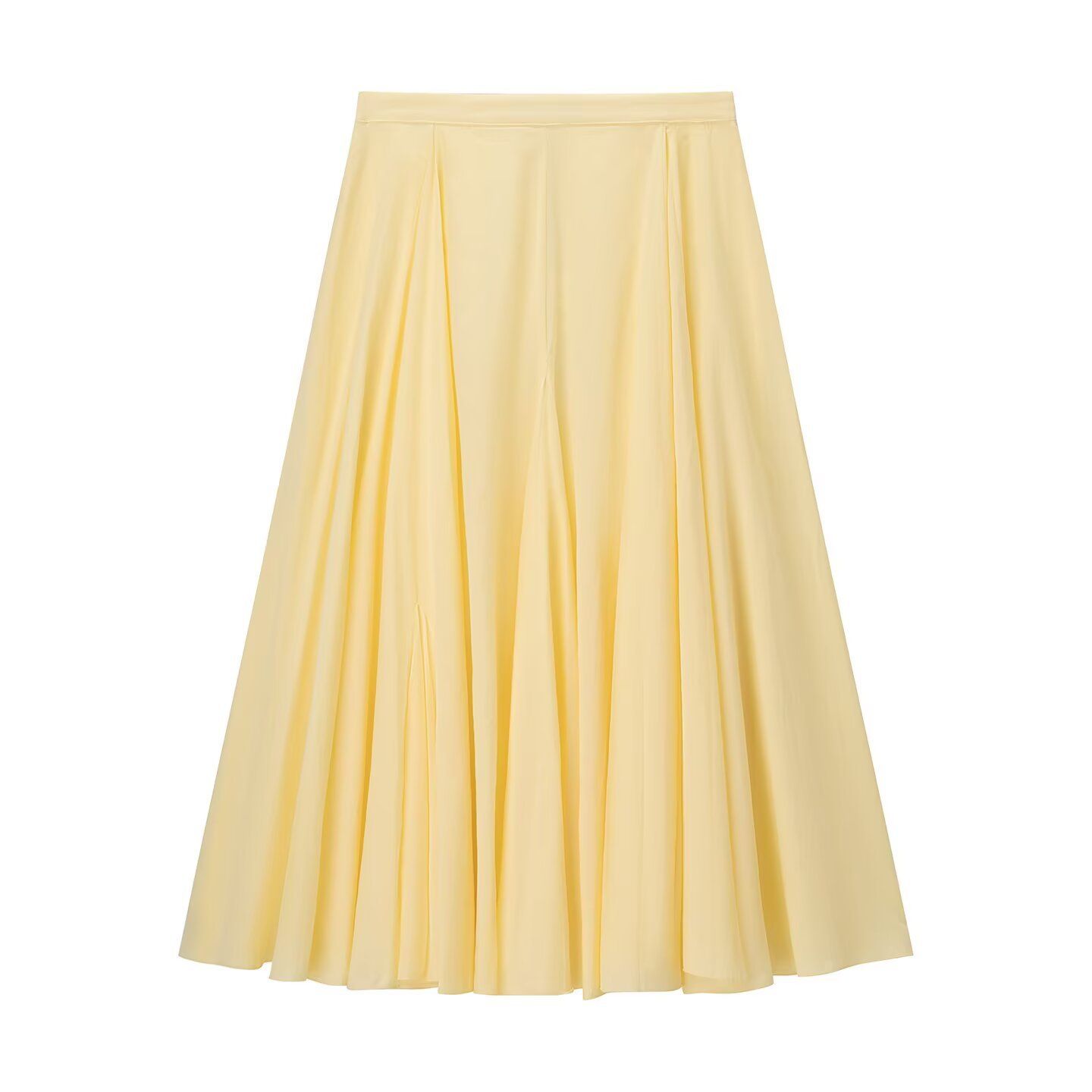 Cotton Midi Skirt - High Waist Wide Flare KUN-00004