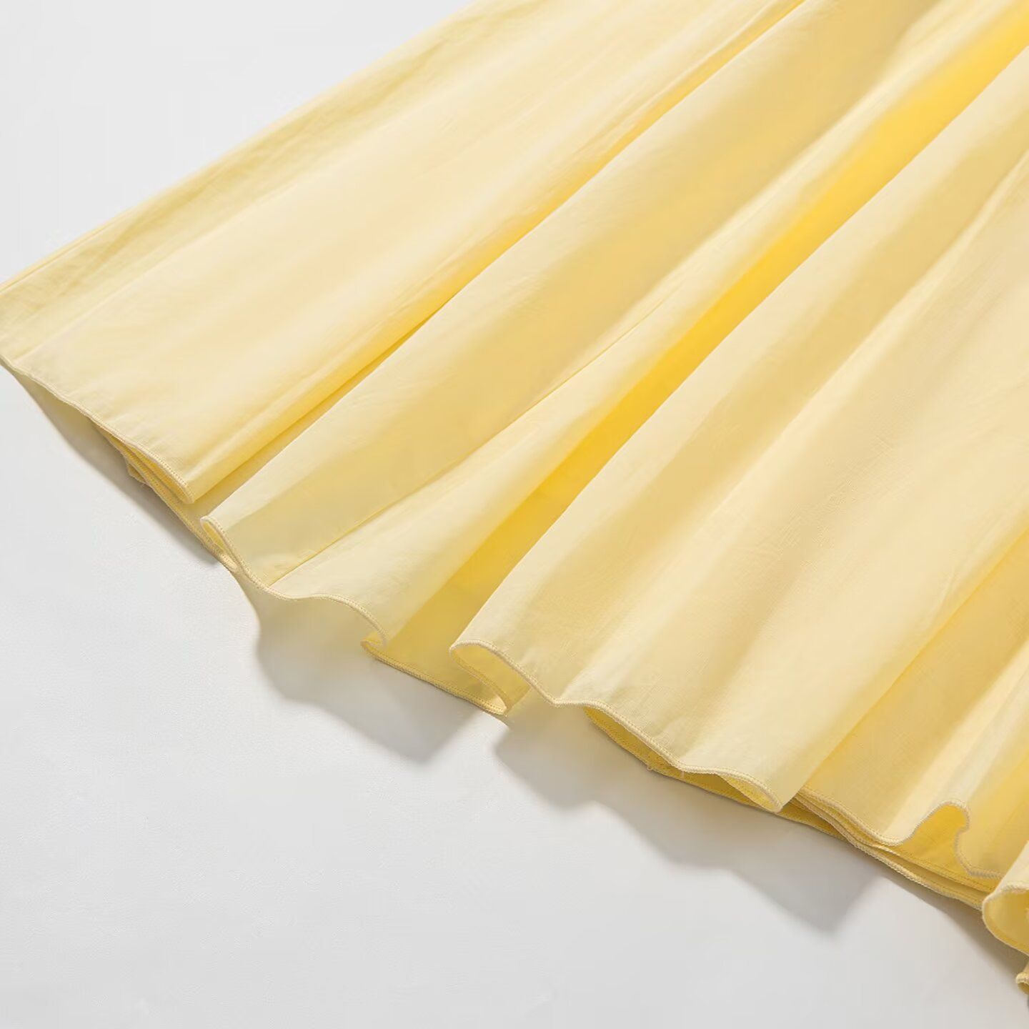Cotton Midi Skirt - High Waist Wide Flare KUN-00004