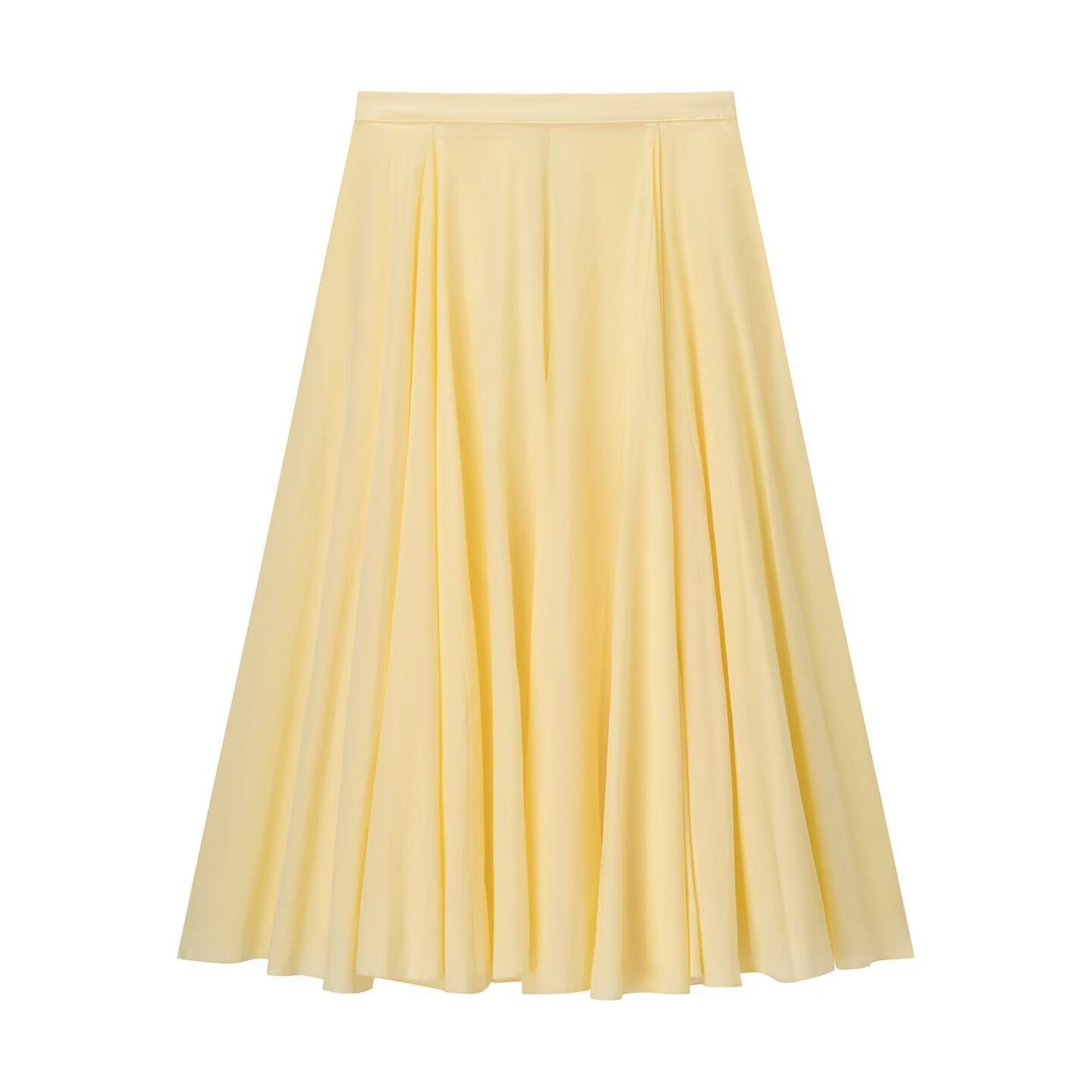 Cotton Midi Skirt - High Waist Wide Flare KUN-00004