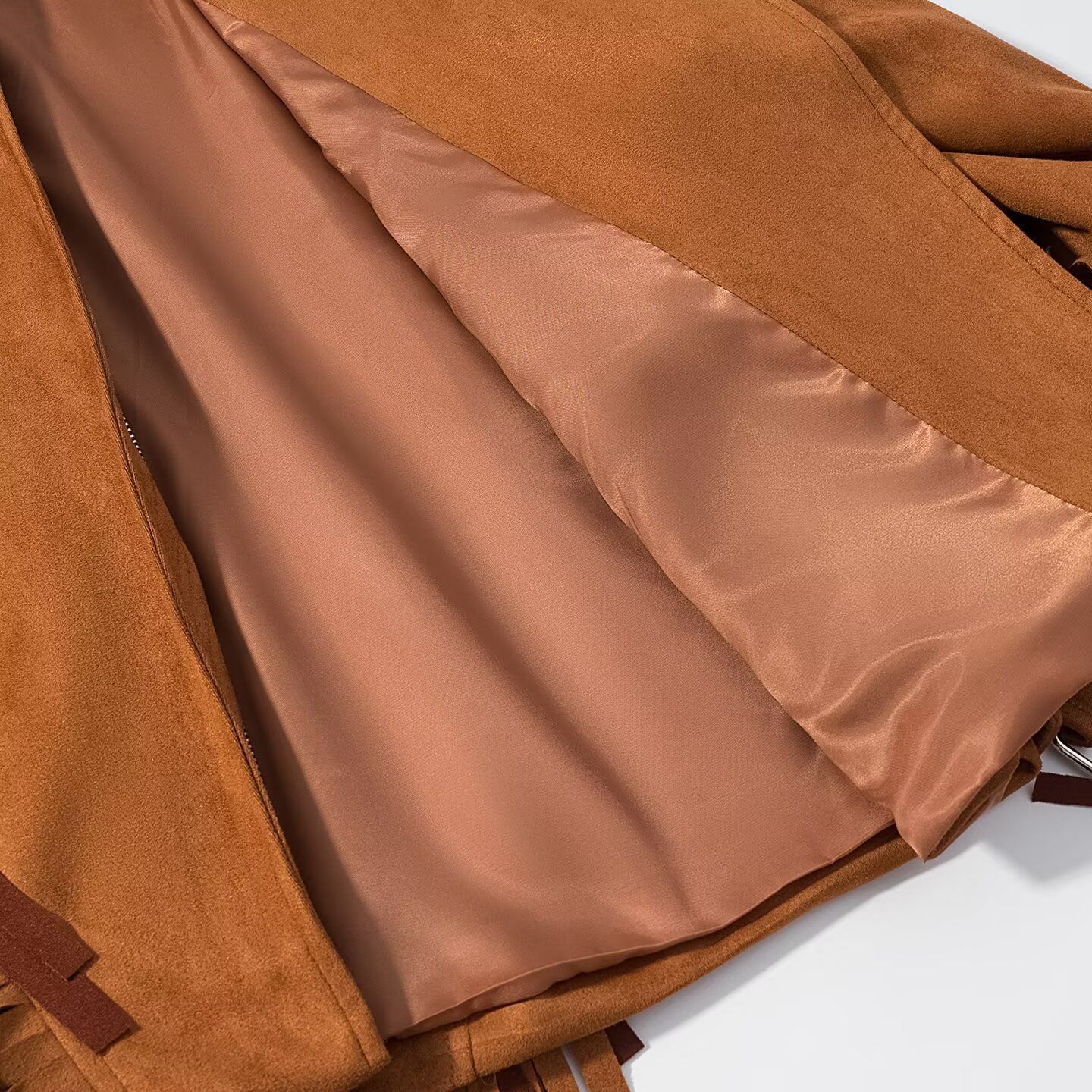Chaqueta vaquera extragrande con flecos para mujer KUN-00132