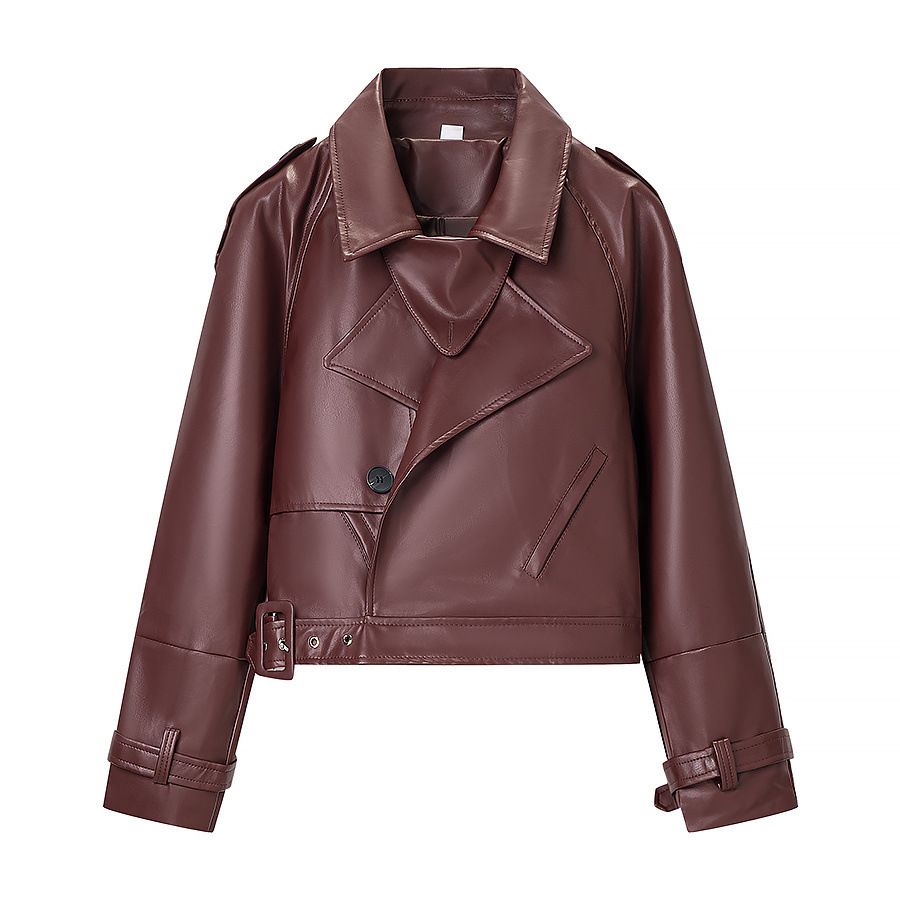 Faux Leather Moto Jacket - Stylish & Versatile KUN-00214