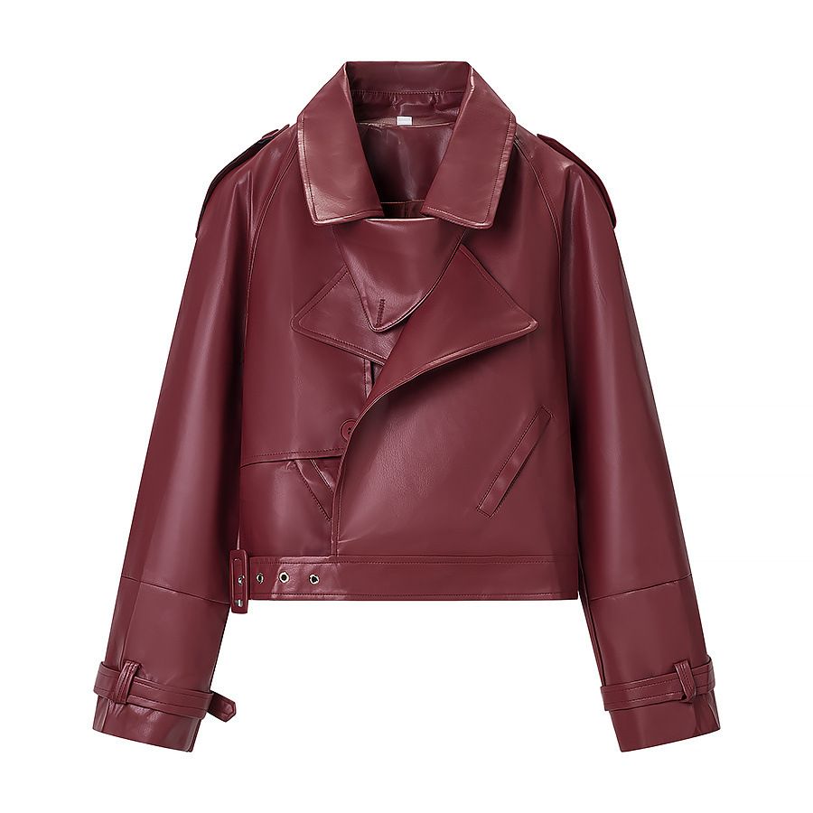 Faux Leather Moto Jacket - Stylish & Versatile KUN-00214