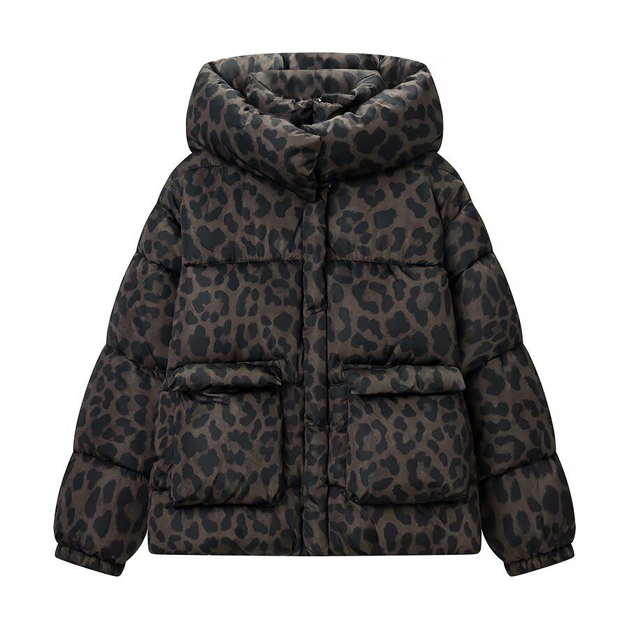 Leopard Print Padded Cotton Jacket - Classic Fashion KUN-00018