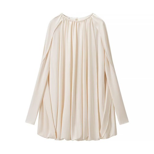 Women's Cape Dress Pleated Loose Fit KUN-00100