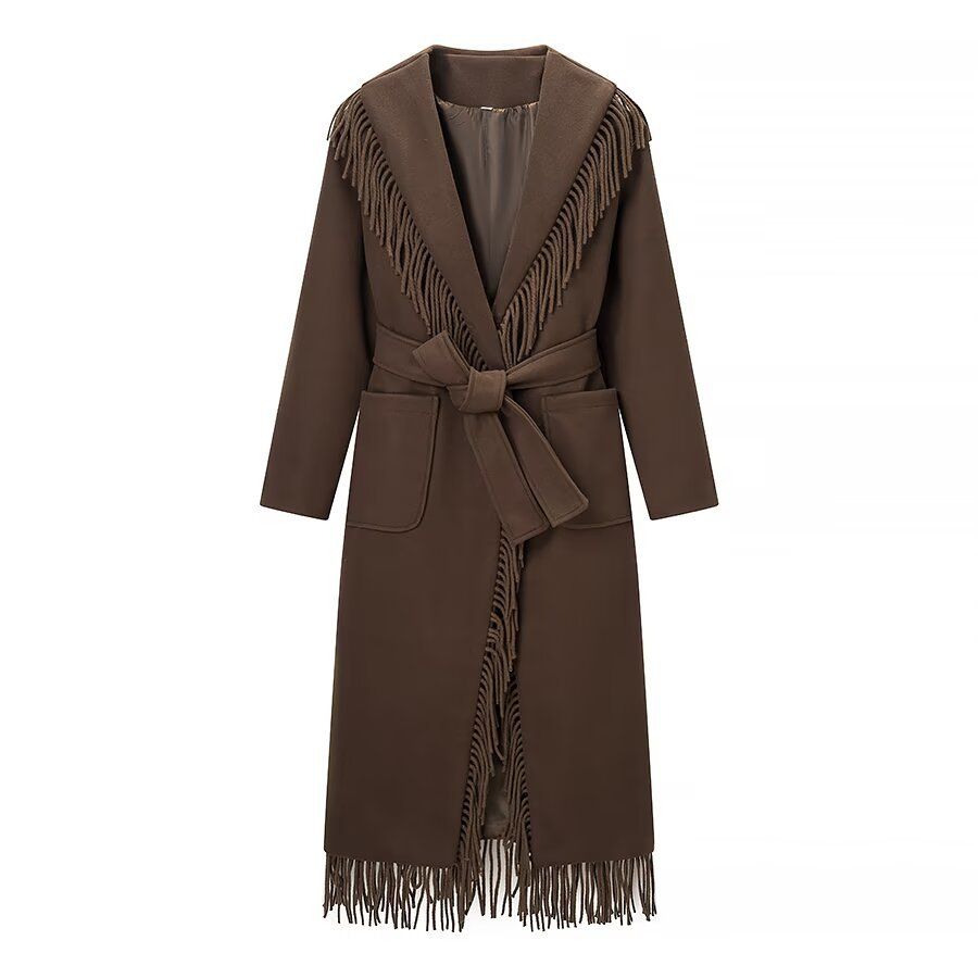 Wool Blend Fringe Jacket - European Style KUN-00015