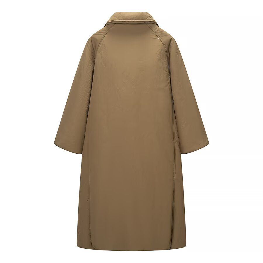 Abrigo acolchado largo de mezcla de algodón - Corte extragrande KUN-00008