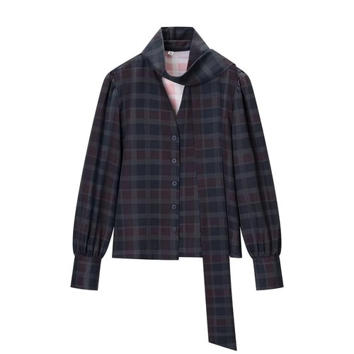 Dames top en rok met ruitjespatroon en strikceintuur - Trendy en chique KUN-00035