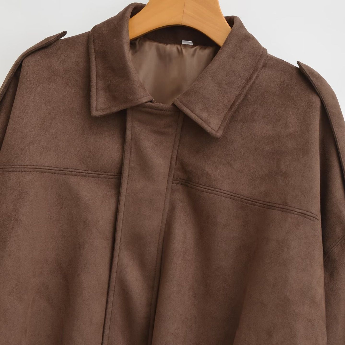 Suede Bomber Jacket Batwing Sleeve Fashion KUN-00128