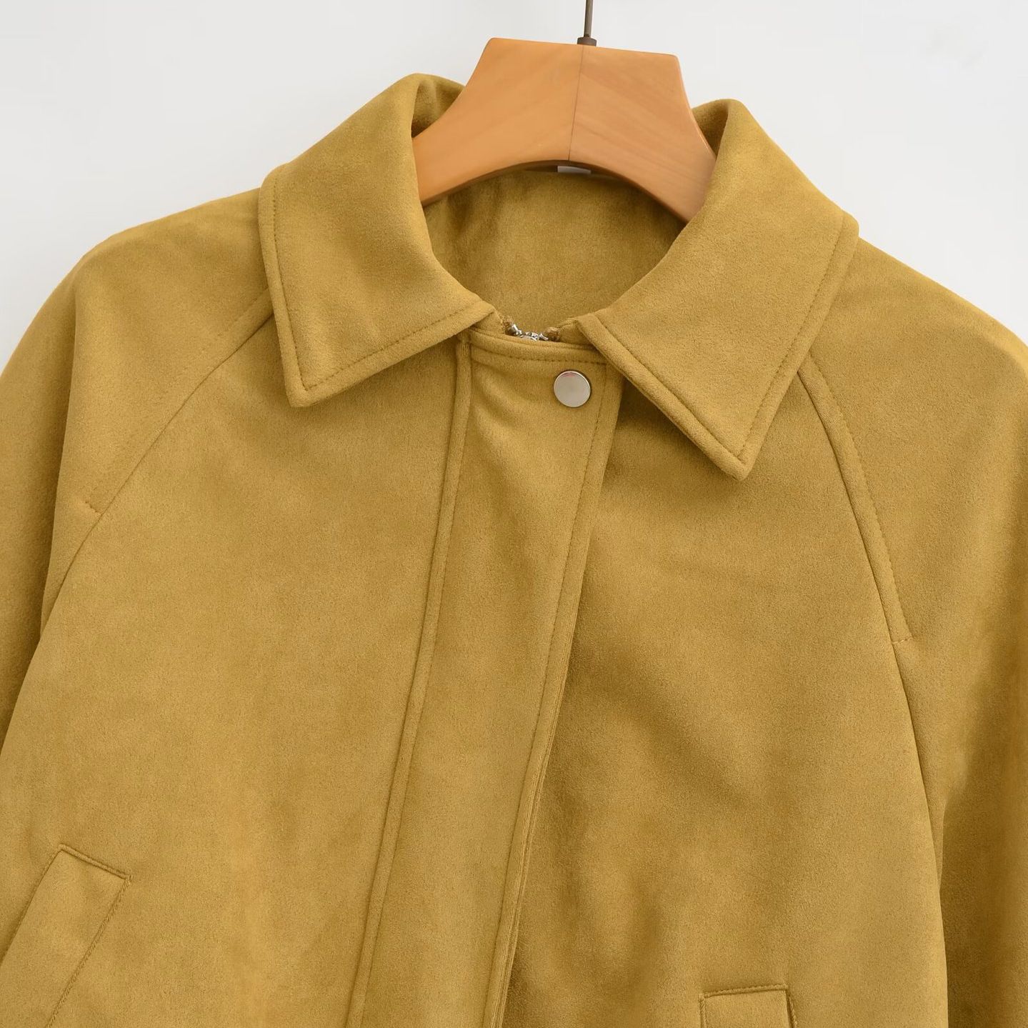 Suede Effect Bomber Jacket Fashionable Women's Pilot Coat KUN-00127