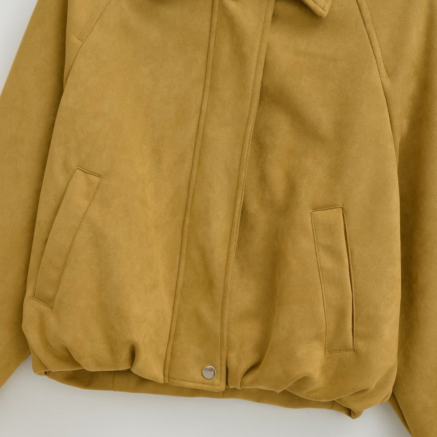 Suede Effect Bomber Jacket Fashionable Women's Pilot Coat KUN-00127