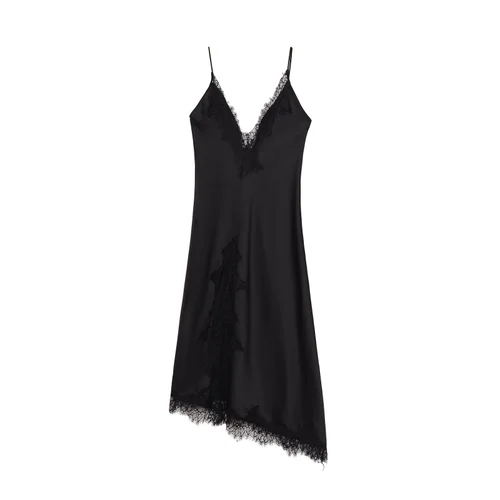 Lace Satin Dress - Elegant European Style KUN-00023