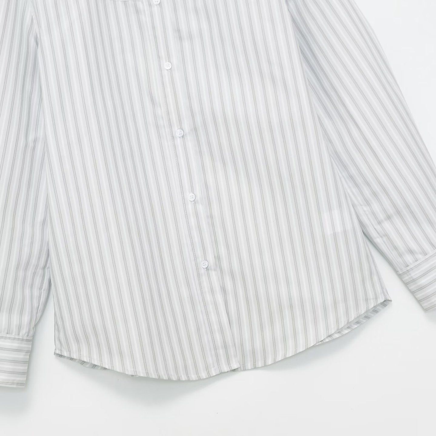Striped Padded Shoulder Shirt - Chic European Style KUN-00101