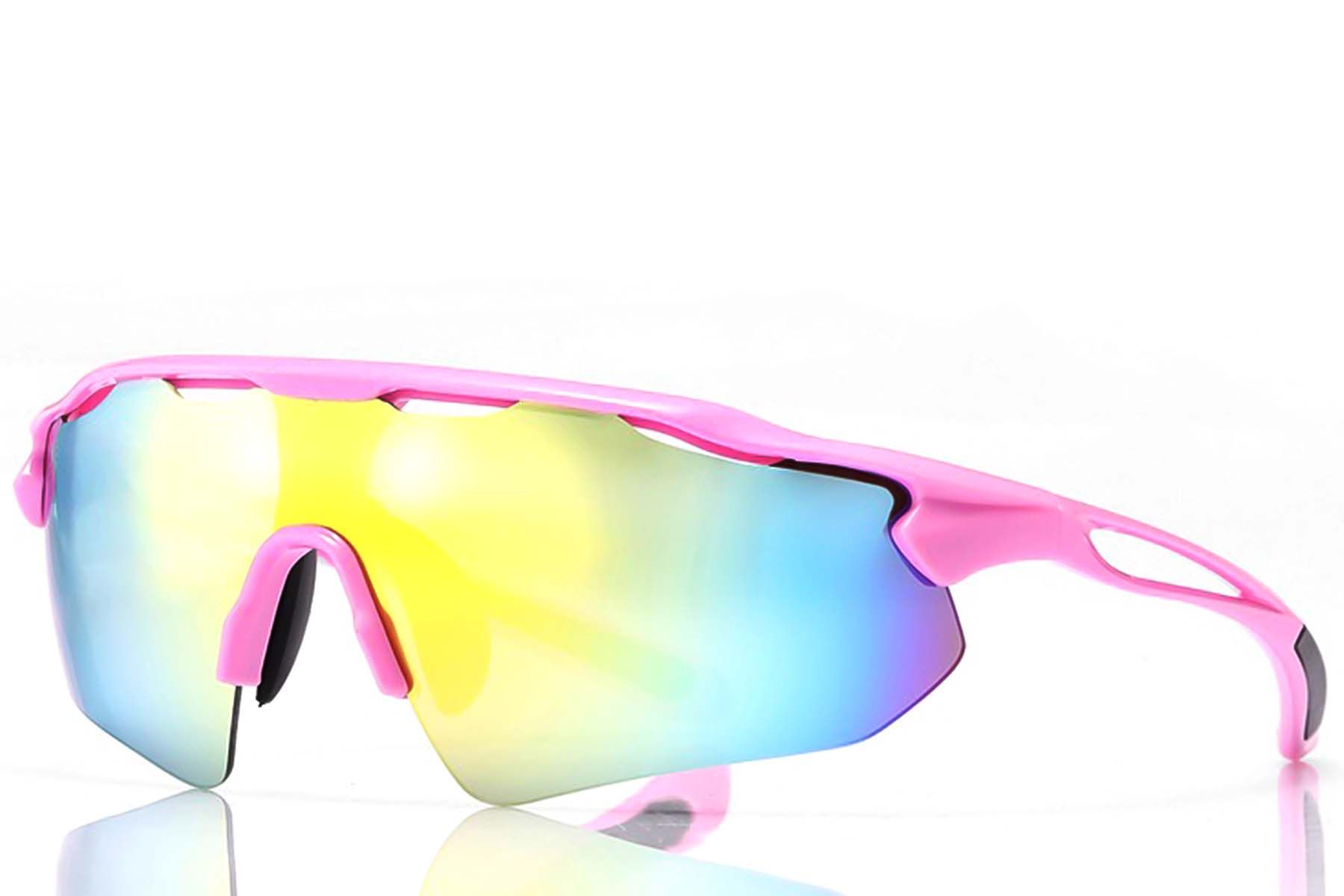 Rectangular Pink Plastic Sunglasses #BS1725-0072