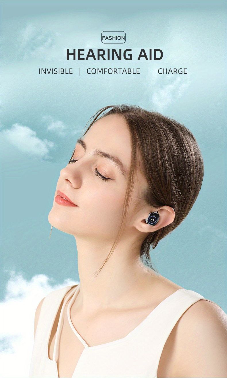 K-81 White Rechargeable Hearing Aid Large Button Noise Reduction #26240011