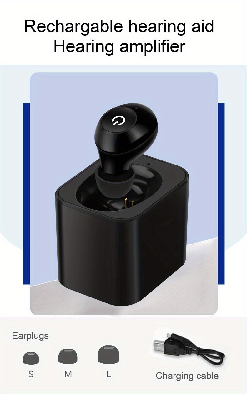 K-81 White Rechargeable Hearing Aid Large Button Noise Reduction #26240011