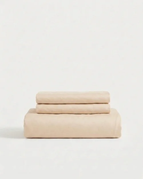 Cooling Lenzing Tencel Ice Silk Fitted Sheet Set Breathable Moisture Wicking Bedding with Pillowcases
