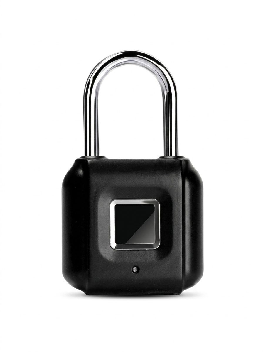 Biometric Fingerprint Padlock, IP26 Waterproof Keyless Security Lock, 1-Year Standby USB Rechargeable, Durable Zinc Alloy Shackle for Gym, School, Travel