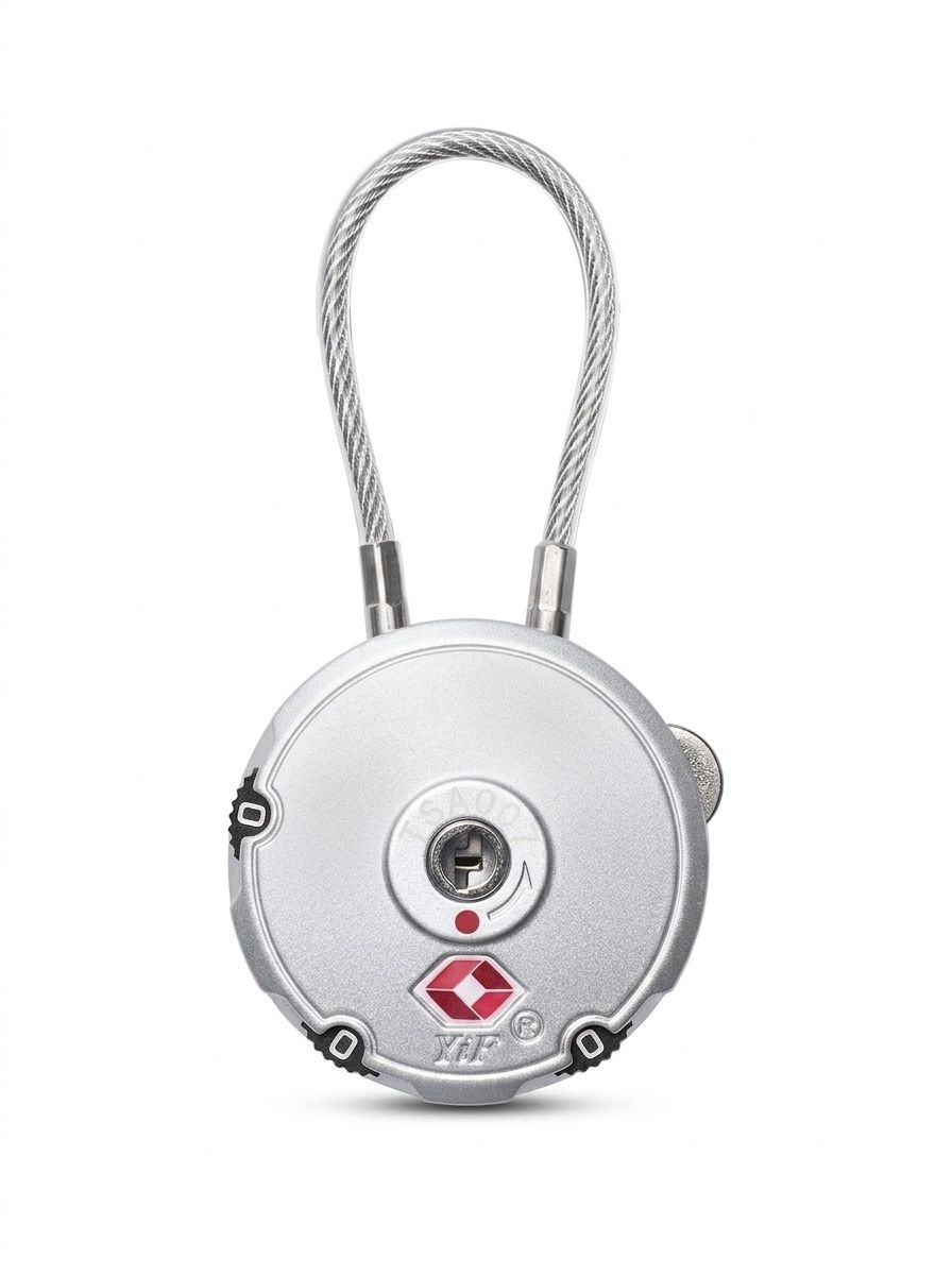 TSA Approved Luggage Lock, 3-Digit Combination Cable Lock for Travel, Flexible Steel Cable, Resettable Padlock for Suitcase, Backpack, Gym Locker