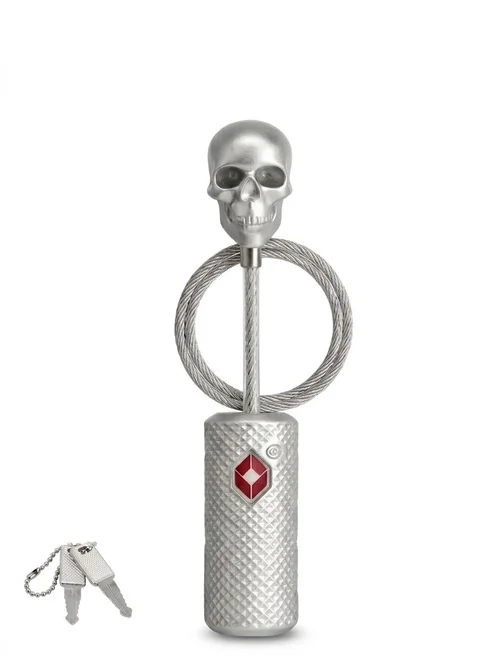TSA Approved Skull Head Luggage Lock, Unique Travel Security Padlock, Resettable 3-Dial Combination, Durable Zinc Alloy for Suitcase, Backpack