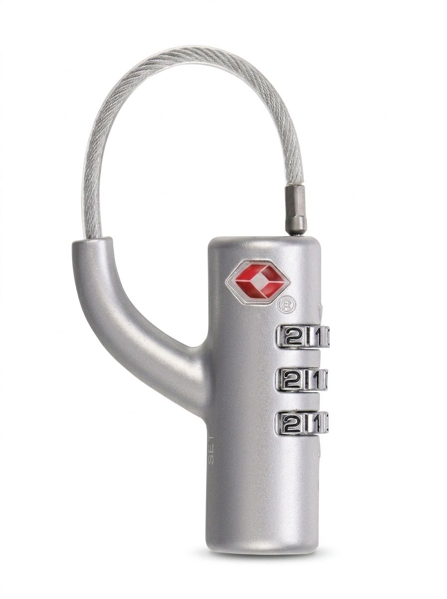 TSA Approved 3-Dial Combination Cable Luggage Lock, Flexible Steel Wire Travel Padlock, Easy to Set Security Lock for Suitcase, Backpack, Briefcase