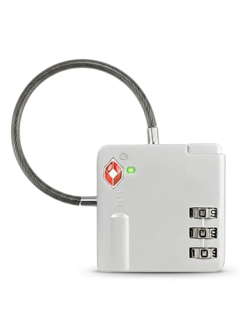 Flexible Cable TSA Approved Luggage Lock, 3-Digit Combination Security Padlock, Zinc Alloy Body for Travel Suitcase, Gym Locker, Backpack