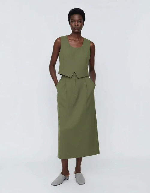 Sequin Embroidered Vest and Skirt Set KUN-00120