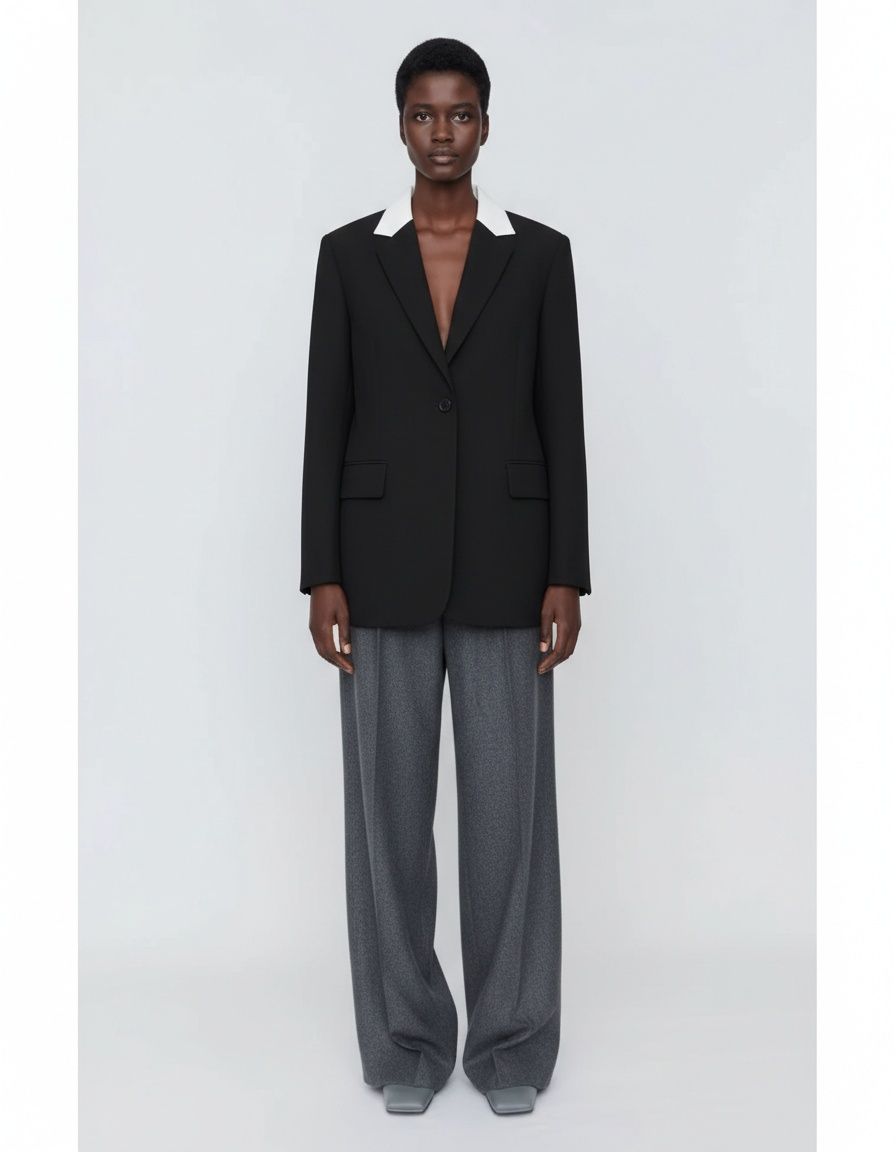 Blazer/Sciarpa da donna con blocchi di colore - Capospalla casual di tendenza KUN-00008