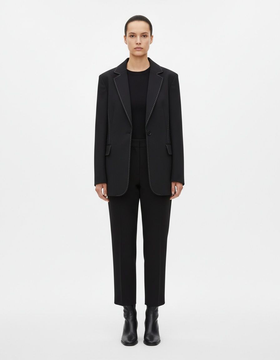 Blazer da donna a maniche lunghe, trapuntato, casual chic, completo KUN-00012