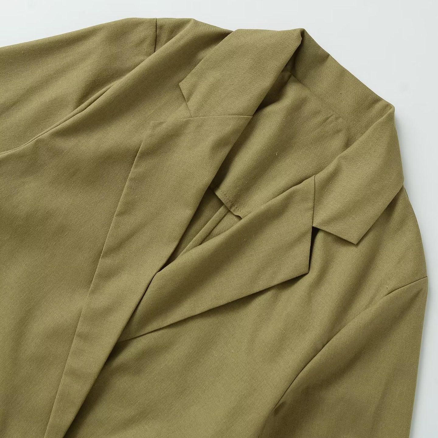 Linen Blend Double Breasted Blazer - Women's European Style Jacket KUN-00022